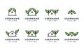 Set of Nature home, House and Leaf Logo Design Royalty Free Stock Photo