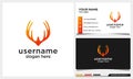 Abstract deer head logo design with gradient color and business card