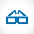 Cinema stereo glasses icon Royalty Free Stock Photo