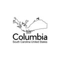 Columbia South Carolina City Map Creative Design logos, logotype element for template.