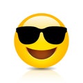 Cool smiling emoji with sunglasses Royalty Free Stock Photo