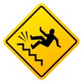 Danger of stairs falling sign Royalty Free Stock Photo