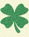 Green good luck clover or Irish four-leaf Clover for St. Patrick\'s Day in pointillist style