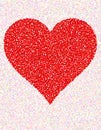 Red heart shape, a symbol of Love and Valentine\'s Day, in a pointillist style