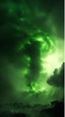 Untitled design Eerie Apocalyptic Tornado Captivating Catastrophe with Acid Green Hues Dramatic Imagery Stock Photo- 1