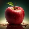 red shine apple on water ai generated image Royalty Free Stock Photo