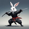 ninja rabbit ai generated image Royalty Free Stock Photo