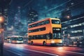 double bus in road Royalty Free Stock Photo