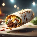 delicious burrito is a warm, flour tortilla filled with savory ingredients like seasoned meat