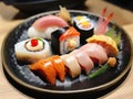 Premium sushi, culinary masterpiece that elevates the traditional Japanese dish to new heights Royalty Free Stock Photo