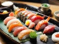 Premium sushi, culinary masterpiece that elevates the traditional Japanese dish to new heights Royalty Free Stock Photo