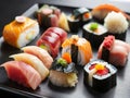 Premium sushi, culinary masterpiece that elevates the traditional Japanese dish to new heights Royalty Free Stock Photo