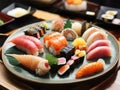 Premium sushi, culinary masterpiece that elevates the traditional Japanese dish to new heights Royalty Free Stock Photo