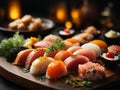 Premium sushi, culinary masterpiece that elevates the traditional Japanese dish to new heights Royalty Free Stock Photo