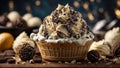 Deliciously premium cookies cream gelato ice cream, fresh cream, milk, crushed chocolate