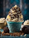 Deliciously premium cookies cream gelato ice cream, fresh cream, milk, crushed chocolate