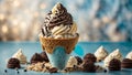 Deliciously premium cookies cream gelato ice cream, fresh cream, milk, crushed chocolate