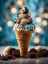 Deliciously premium cookies cream gelato ice cream, fresh cream, milk, crushed chocolate