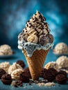 Deliciously premium cookies cream gelato ice cream, fresh cream, milk, crushed chocolate