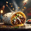 Delicious burrito is a hearty and satisfying meal that is packed with flavor, flour tortilla, salsa