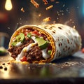 Delicious burrito is a hearty and satisfying meal that is packed with flavor, flour tortilla, salsa