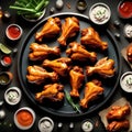 Delicious buffalo chicken wings, appetizer grilling or baking chicken wings