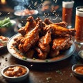 Delicious buffalo chicken wings, appetizer grilling or baking chicken wings