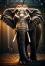 Impressive Metallic Elephant Portrait: Dark and Majestic