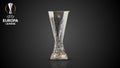 UEFA Europa League match trophy with logo isolated on black background