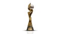 FIFA Womenâs World Cup 2027 trophy with logo isolated white background , women football 3d rendering illustration. Royalty Free Stock Photo