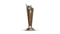 cricket world cup 2024 trophy with shadow on white background 3d rendered illustrator