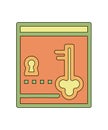 Safe, Locker, Lock, Key line icon vector Royalty Free Stock Photo