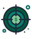 Business, Goals, Target line icon vector