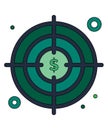 Business, Goals, Target line icon vector Royalty Free Stock Photo