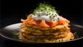Delicious Kartoffelpuffer, Crispy potato pancakes, food photography Royalty Free Stock Photo