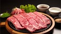 Wagyu beef Shabu, Raw Kobe sliced beef is a delicacy that is prized for its intense flavor