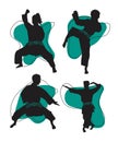 silhouettes various karate vector Karate