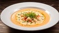 Delicious Lobster Bisque, This creamy soup is made with lobster, food photography Royalty Free Stock Photo