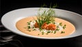 Delicious Lobster Bisque, This creamy soup is made with lobster, food photography Royalty Free Stock Photo