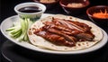 Delicious Chinese Peking Duck, classic roasted duck dish from Beijing