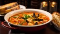 Delicious French Bouillabaisse, traditional Provencal fish stew, food