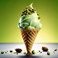 Premium Italian Pistachio gelato, frozen dessert made with high-quality ingredients