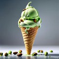 Premium Italian Pistachio gelato, frozen dessert made with high-quality ingredients