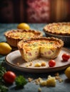 Delicious Quiche Lorraine, French rich and buttery pastry is filled with bacon lardons