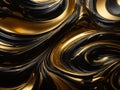 Abstract luxury swirling black gold background. Gold waves abstract background Royalty Free Stock Photo