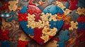 A heart-shaped puzzle. Generative AI.