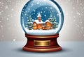 Snow Globe - Christmas Magic Ball. Christmas snow globe. with some background. Merry Christmas. Christmas items. Royalty Free Stock Photo