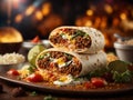 Delicious burrito is a hearty and satisfying meal that is packed with flavor, flour tortilla