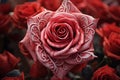 A close-up of a heart-shaped rose. Generative AI.