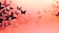Fantastic background with silhouette of butterflies and space for text. Vector illustration. Royalty Free Stock Photo